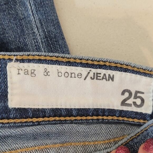 Rag & Bones Jeans Womens Size 25 Dre Jeans Straight Leg Raw Hem Skater Punk EMO - Picture 8 of 9